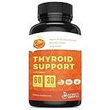 Thyroid Support Supplement with Iodine ǀ Nature Throid Energy Pills, Metabolism Booster for Weight Loss and Focus Formula with Ashwagandha, L-Tyrosine, Magnesium & Selenium ǀ 60 Capsules