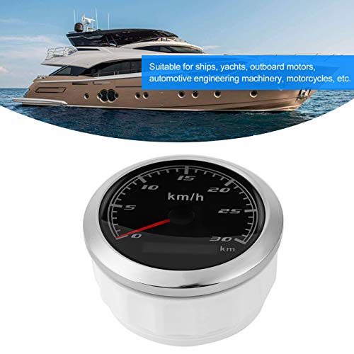 KM GPS Snelheidsmeter Kilometerteller Gauge 85mm 30 KM/H IP67 Waterdicht voor Boot Auto Jacht Motorfiets(zwart) - Image 5