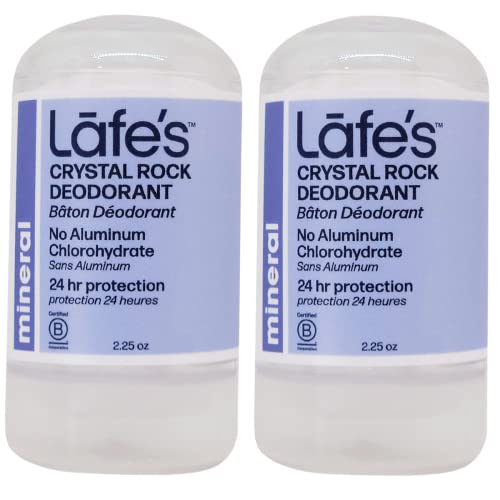 Lafe's Natural Deodorant Unscented Crystal Rock Deodorant for Women & Men Vegan, Cruelty