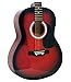 Martin Smith 6 Full Size Acoustic Guitar with Strap, Strings and Picks, Red (W-100-RD-PK)