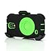NEW Supper Rugged Shock-proof Hybrid Swivel Ring Kickstand Case w/ Belt Clip Holster for Samsung Galaxy S4 Mini - Very Protective from drops or bumps & Dustproof (Shock&Bump-proof Case - Black and Green)