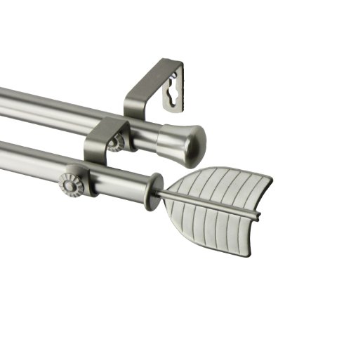 Talia 13/16" Double Curtain Rod 48-84 inch - Satin Nickel