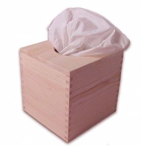 Kosmetiktuchspender quadratisch, Kleenexbox, Tücherbox Holz/ Kiefer
