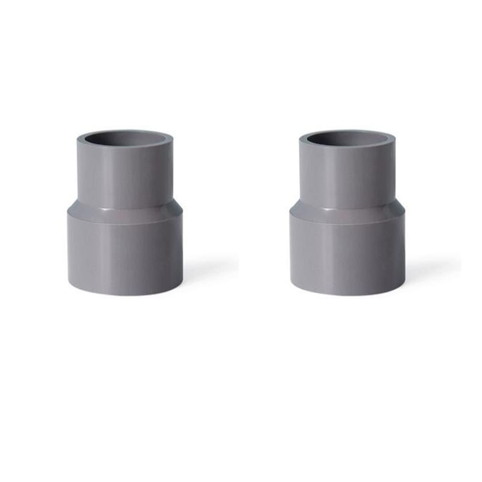 TOP-VIGOR 2Pcs PVC Reducing Coupling Hub by Hub 40mm X 32mm Pipe Fitting Adapter Connector Grey, Duct Reducer Pipe Fitting for Water Supplies Build