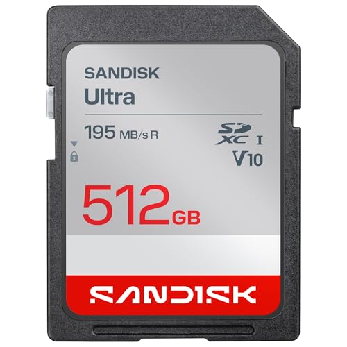 SANDISK Ultra SD Memory Card 512GB, Up to 195MB/s Read Speeds, UHS-I