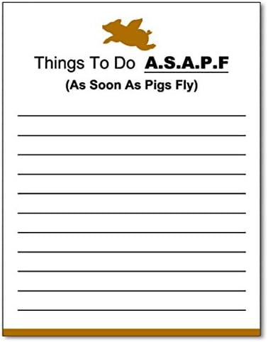 Funny Notepad - Pun Memo Pad - Novelty Gag Gift for Work Office, Friends and Coworkers - 4 x 5.25 inch, 50 Sheets (Pigs Fly)