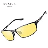 HD Night Driving Glasses Rain Day Driving Anti Glare Polarized Safe Night Vision Glasses (Aluminum-Magnesium Frame)