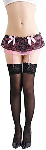 Lace Garter Black And red Suspenders Lingerie Set Belt Sexy Stockings Temptation set