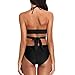 Leadmall Women Padded Halter Swimsuit Set – Ladies Solid Color Front Criss Bandage Bikini – Two Piece Bathing Suitthumb 3