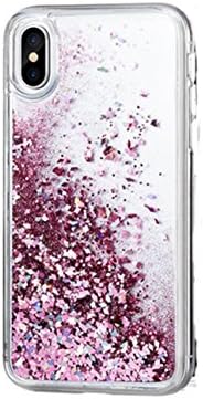 Iphone X Case Liquid Glitter Floating Rose Gold Pink Protective Bling Sparkle Quicksand Bumper Case Pretty Phone Case