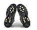 Retop Ice & Snow Grips Over Shoe/Boot Traction Cleat Rubber Spikes Anti Slip 10-Stud Crampons Slip-on Stretch Footwear- Portable – Sizes: S/M/L/XL