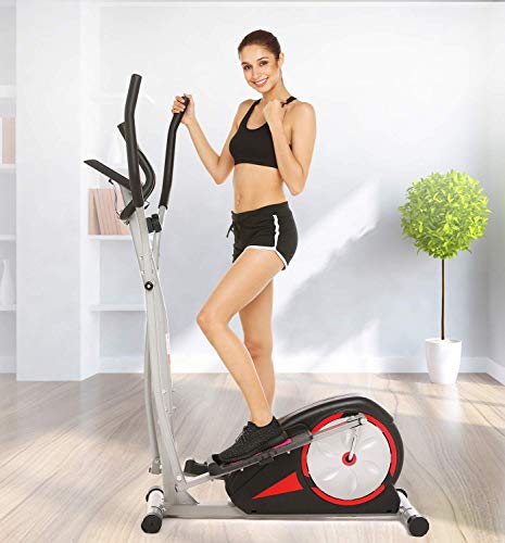 Hurbo Elliptical Exercise Machine, Top Levels Elliptical Machine Fitness Workout Cardio, Magnetic Smooth Quiet Driven Eliptical Trainer Machine with LCD Monitor and Pulse Rate Grips(Black 2) - Thumbnail 7