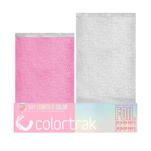 Colortrak Duo Foil Popup Box, Creative Solution for Multi-Layered Hair Coloring, 225 Blush Sheets for Shorter Styles and Face Framing, 150 Silver Sheets for Longer Hair, Popup Foils, 375 Sheets