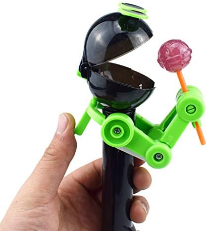 Zegeey Toys Games Educational Toys Creative Lollipops Artifact Funny Eating lollipop Robot Holder Stand Gifts Toy give children the best Children's Day gift(Black)