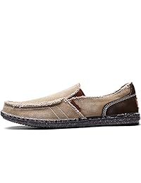 CASMAG Zapatos de tela para hombre, estilo casual, zapatos de lona antideslizantes para ocio, estilo vintage, zapatos náuticos planos