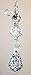 Trace Ellements Silver Filigree Urn Shape Teardrop & Faceted Iridescent Clear Glass Ceiling Fan Pull Chain