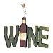Hinged Wood WINE Letters | Vintage Rustic Home Kitchen Decor Art | 7.5 x 10.75 Inch
