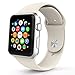 MoKo Apple Watch Band, Soft Silicone Replacement Sport Band for 38mm Apple Watch Models, Antique WHITE (3 Pieces of Bands Included for 2 Lengths, Not Fit 42mm version 2015)