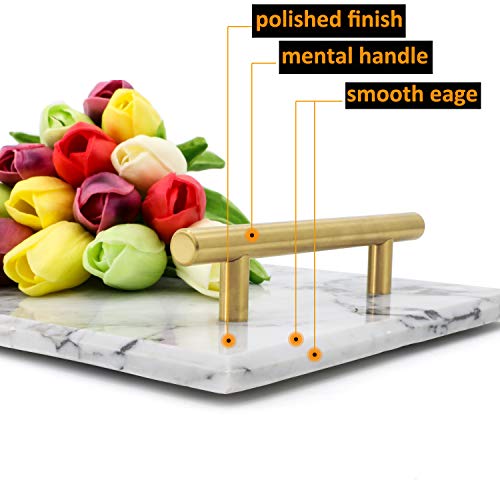 LUANT Marble Stone Decorative Tray for Counter, Vanity, Dresser, nightstand, or Desk