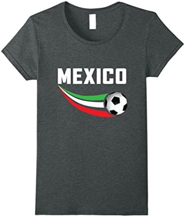 Womens Mexico Flag Soccer Ball Sports Apparel TriColor Gift T-Shirt Small Dark Heather