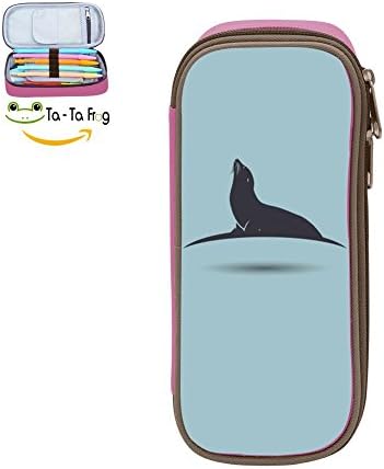 The Magic Custom Sea Lion Symbol Pencil Case - Big Capacity Double Zipper Multifunctional Pink Stationery Bag For Kids