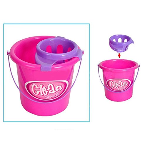 HsgbvictS Pretend Play Novelty Toy 5Pcs Kids Play House Cleaning Mop Broom Bucket Brush Dustpan Set Pretend Toy