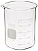 Corning Pyrex 1000-600 Glass 600mL Graduated Low Form Griffin Beaker, 50mL Graduation Interval, with Double Scale