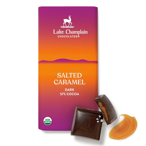 LAKE CHAMPLAIN CHOCOLATES Organic Salt Caramel Chocolate Bar, 3.25 OZ