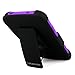 Cellularvilla For Samsung Galaxy Grand GT-I9080 GT-I9082 Duos Purple Black Hard Soft Dual Layer Holster Case KickStand with Locking Belt Swivel Clip Cover Protector (Purple Black)