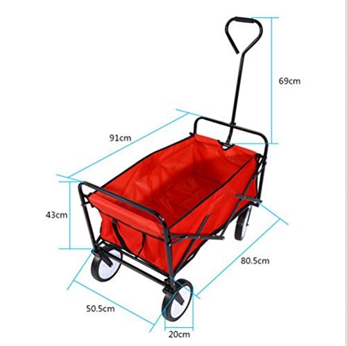 Lovinland Collapsible Outdoor Cart Multi-Function Folding Wagon for Garden Yard Travel Shopping