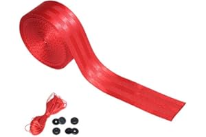 FEITEPLUS 2 Inch Polypropylene Heavy Duty Webbing Strap, Come with Red Thread and Fastening Clip, 10 Yards