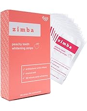 Zimba Teeth Whitening Strips, 28 Non-Sensitive White Strips Teeth Whitener for Tooth Whitening, Helps Remove Smoking Coffee Soda Wine Stain, 28 Strips (14 Stain Removal Treatments)