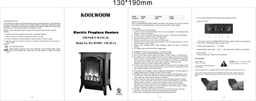 Wonlink Portable Electric Fireplace Heater,2 Element Quartz Infrared Space Heater with 3D Flame Effect