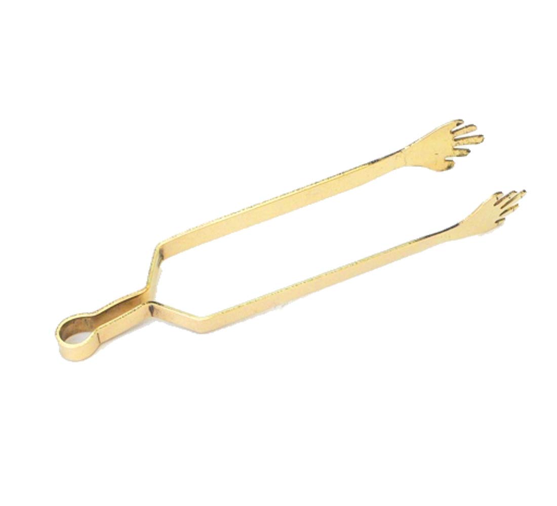 NKlaus Coal Tongs Brass Gold Ca.15cm Smoking Tongs Shisha Tongs Fireplace Tongs 4044