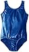 Danskin Big Girls' Gymnastics Solid Sparkle Leotard, Royal, Large
