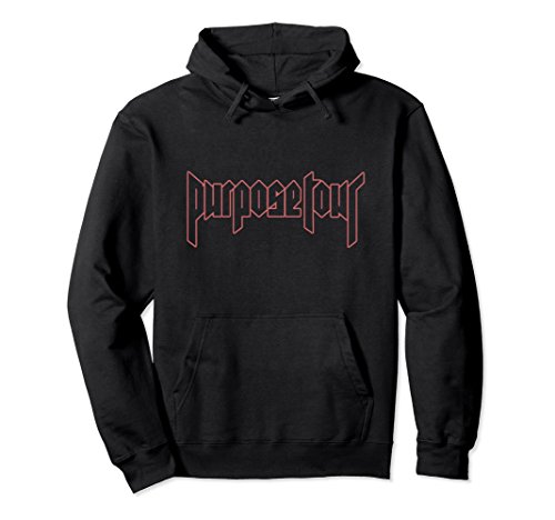 Unisex Justin Bieber Purpose Tour Merch Outline Hoodie Large Black