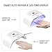 Ovonni UV LED Nail Dryer, 12W Nail Lamp with Automatic Sensor Quickly Dry Nail Gel Polishes with 15S/30S/60S 3 Timer Setting for Nail Art at Home and Salon, White
