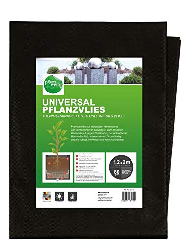 PFLANZWERK® Pflanzkübel UNIVERSAL Unkrautvlies + Drainagevlies 120x200cm 80g/m² *Frostbeständig* *UV-Schutz…