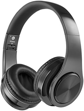 Bluetooth Headphones Over Ear, Hi-Fi Stereo Wireless Headset, Foldable, Soft Memory-Protein Earmuffs, w/Built-in Mic and Wired Mode for PC/Cell Phones/TV (Black)