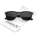 zeroUV - Retro Wide Arm Neutral Colored Lens Horn Rimmed Sunglasses 55mm (Matte Black / Smoke)