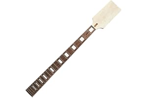 YoungMonic Maple Bass Guitar Neck 24 Fret Block Inlay Electric Guitar Neck Replacement 30 Inch Rosewood Fingerboard DIY Guitar Enthusiast Suitable for Professional Luthier (01)