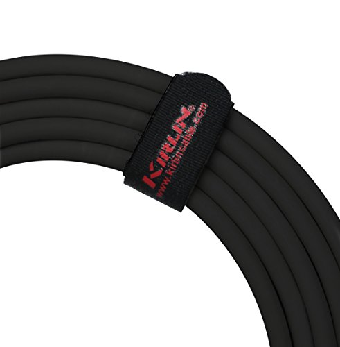 KIRLIN Cable LGI-202-10/BK 10-Feet Straight to Right Angle 1/4-Inch Plug LightGear Instrument Cable with Black PVC Jacket
