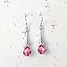 EVER FAITH 925 Sterling Silver CZ Elegant Teardrop Chandelier Hook Dangle Earrings Pink Adorned with Swarovski crystals