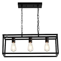 LIGOTFIRE Modern Chandeliers Rectangle Black 3