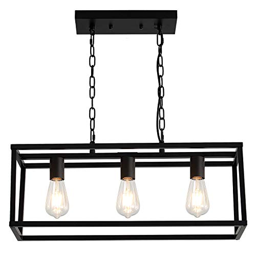 LIGOTFIRE Modern Chandeliers Rectangle Black 3
