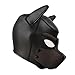 Raycity Leather Full Face Mask Dog Puppy Hood Removable Mouth Costume Party Cosplay Unisex (Black&Brown)