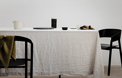 Merryfeel Pre-washed Linen Table Cloth - Grey 60"x144"