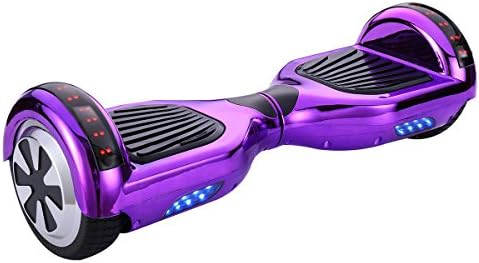 Hoverboard UL 2272 Certified 6.5" Bluetooth Speaker with LED Light Self Balancing Wheel Electric Scooter, Chrome Purple