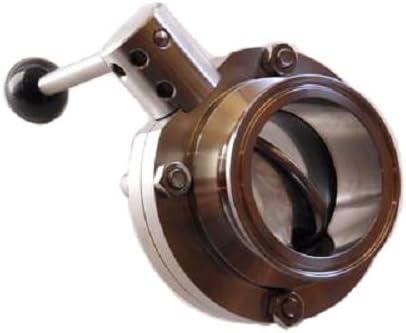 3" Bore Sanitary Butterfly Valve with 3" Tri Clamp Fittings and Pull Handle