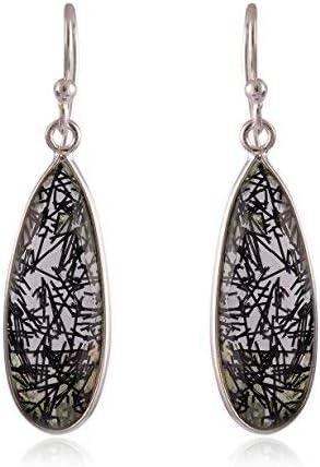 Silver Planets 925-92.5 Sterling Silver Onyx,Purple,Rutile,Iolite Stone fashion Hanging Earring for Women and Girls